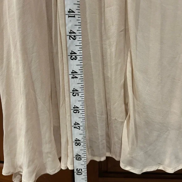 NWT ANTHROPOLOGIE Long Sleeve Sheer Pleated Maxi Dress Neutral‎ XS-M - Picture 15 of 16